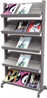 Prospektständer Mobile 165x85,5x38,5 alufarben, mit Metallinnstruktur