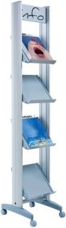 Prospektständer Mobile alu für 4 Prospekte 167,8x33x38,5cm