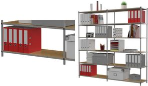 PAPERFLOW Büroregale Tubeco, 6 Böden, Anbauelement, grau 1 mm Stahlrahmen, grau