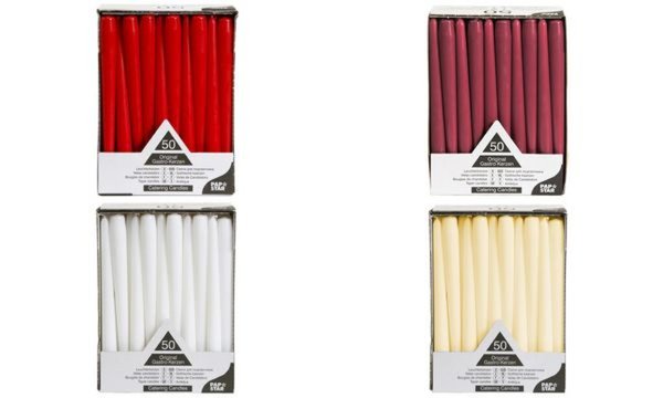 PAPSTAR Leuchterkerzen, 22 mm, rot, 50er Pack (6417960)