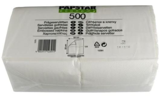 PAPSTAR Servietten, 330 x 330 mm, 1 -lagig, weiß (6412391)