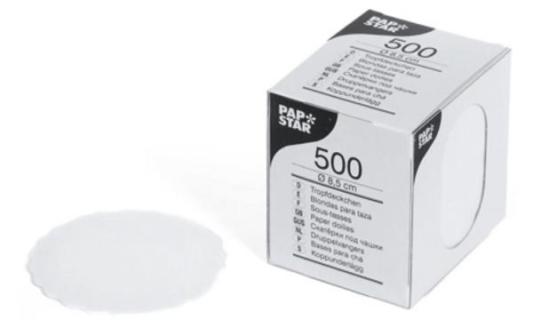PAPSTAR Tassendeckchen rund, weiß, Durchmesser: 8,5 cm (6420282)