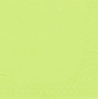 Servietten 33x33cm 1/4 Falz 3lag. limonengrün unifarbig