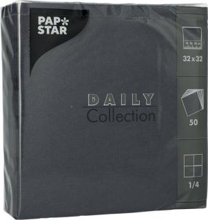 Servietten,32x32cm,1/4Falz,schwarz DAILY Collection