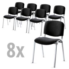 8er Set-Besucherstühle ISO, Schwarz