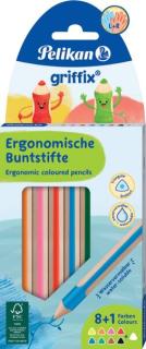 Buntstifte griffix, 8 + 1 Kartonetui Mine: 4 mm, weich, Schaft = Malfarbe