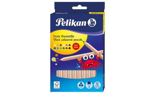 PELIKAN Dreikant-Buntstifte Jumbo, 12er Kartonetui Länge: 175 mm, Minenstärke: 