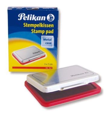 PELIKAN Stempelkissen Gr. 3 (B)70 x (T)50 mm, rot in Metallgehäuse (331181)