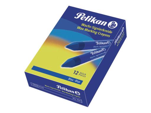 PELIKAN Wachs-Signierkreide 772, blau, Durchmesser: 12 mm geeignet für glatte U