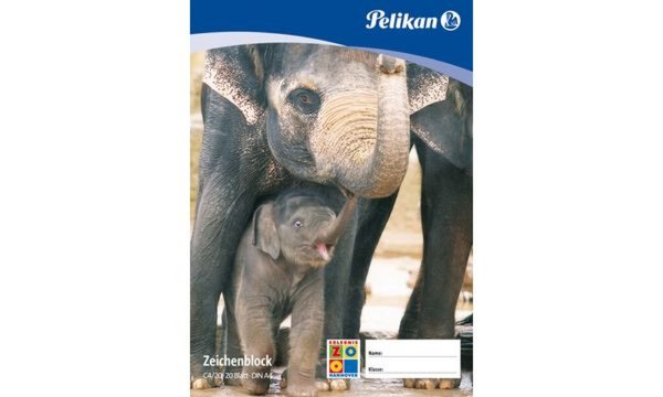 PELIKAN Zeichenblock C 2-10, DIN A2, 100 g-qm, 10 Blatt chlorfrei gebleicht, pe