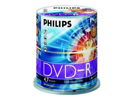 PHILIPS 100xDVD-R 4,7GB 120Min 16x CakeBox