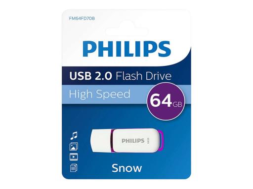 PHILIPS USB-Stick 64GB 2.0 USB Snow Edition purple