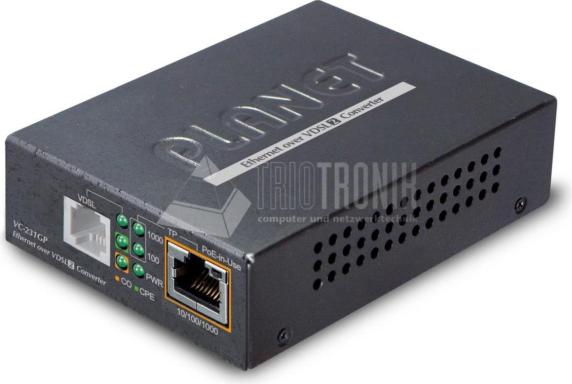 PLANET TECHNOLOGY 1-Port 10/100/1000T PoE+ Ethernet to VDSL2 Converter