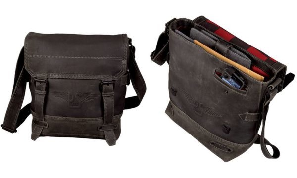 PRIDE&SOUL Umhängetasche FLAT, Le der, schwarz-grau (5317662)