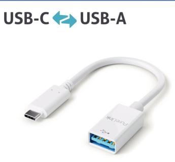 Adapter USB-C auf USB-A, 3.1, Gen 1, weiß, 0,10 m, iSerie, 5Gbps und
