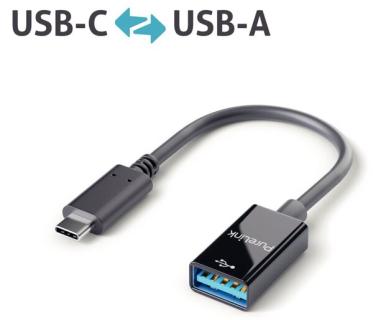 Adapter USB-C auf USB-A, 3.1, Gen 1, schwarz, 0,10 m, iSerie, 5Gbps und