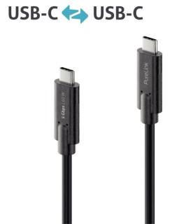 USB-C-Kabel auf USB-C, 3.1, Gen 1, schwarz, 2,00 m, iSerie, vergoldete