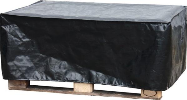 Palettenabdeckhaube PE-Gewebefolie schwarz L1250xB850xH1930mm m.Reißverschluss