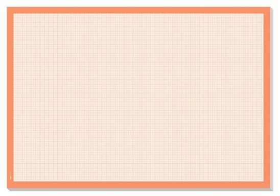 Papier-Schreibunterlage, Graph 80g millimeterkariert, weiß/orange