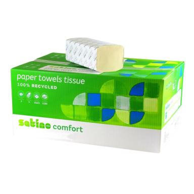 Papierhandtücher 2-lagig, 25 x 23 cm, Zick-Zack-Falz, hochweiß | 3.200 Blatt/Karton 