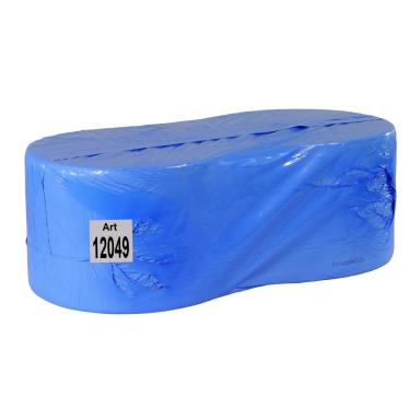 Papierhandtücher Putztuchrolle Außenabrollung 2-lagig, Zellstoff blau, perforiert, 1000 Blatt/Rolle | 2 Rollen passend für Spender ||70318||, ||70319||, ||72213|| 