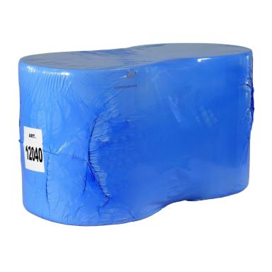 Papierhandtücher Putztuchrolle Außenabrollung 2-lagig, Zellstoff blau, perforiert 1000 Blatt/Rolle, 36 cm breit | 2 Rollen 