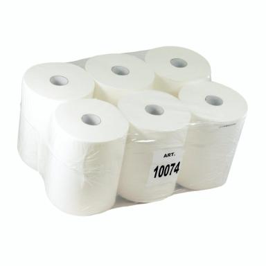 Papierhandtücher Rollenhandtücher Außenabrollung 2-lagig, geprägt, unperforiert, 100% Zellstoff weiß, 120 m, endlos | 6 Rollen passend für Spender: KC Slim Handtuchrollenspender