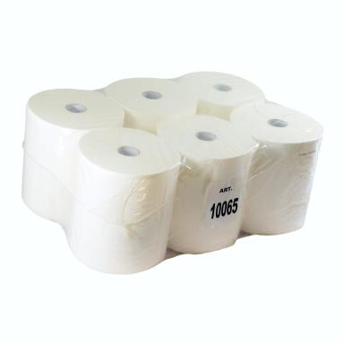 Papierhandtücher Rollenhandtücher Außenabrollung 2-lagig, Recycling weiß, 130 m | 6 Rollenpassend für Spender: 70220 und Spezialspender