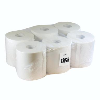 Papierhandtücher Rollenhandtücher Innenabrollung 1-lagig, CEL-75 weiß, 300 m, "ACTION 300" | 6 Rollen passend für Spender || 70261|| , || 70260||