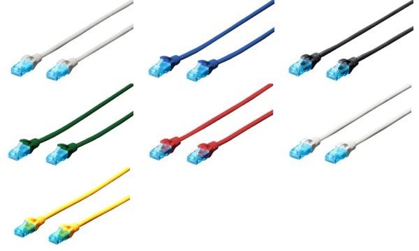 Patchkabel DIGITUS RJ45 U/UTP Cat5e 10,00m grau +Hebelschutz