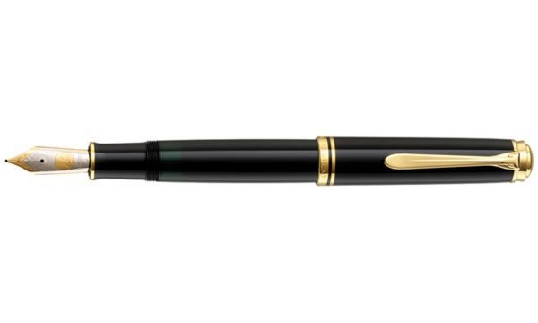 Pelikan Füllhalter "Souverän 1000", schwarz/gold, F