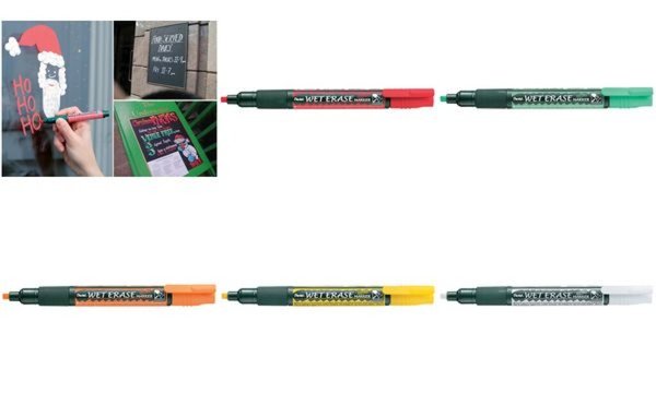 Pentel Deco-Marker Wet Erase SMW5 6, Keilspitze, weiß (5231584)