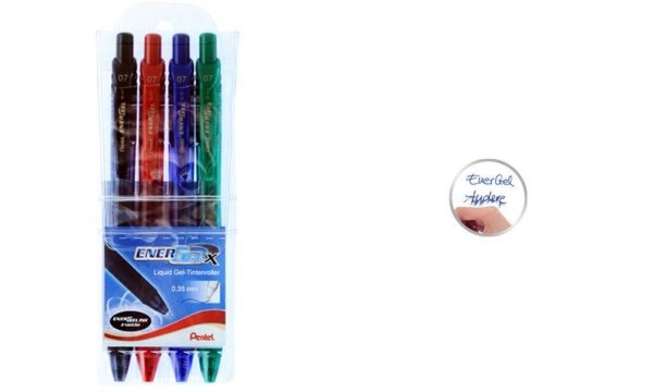 Pentel Liquid Gel-Tintenroller Ener Gel-X BL107, 4er Etui (5103007)