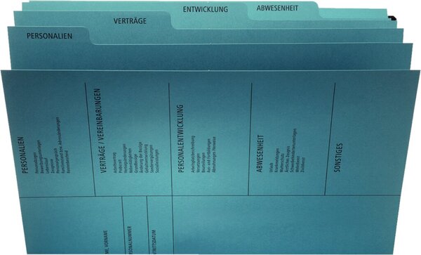 Personalakte 5tlg. aus durchgef. zur Ablage in Hängeregistratur