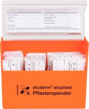 Pflasterspender orange aluderm®-aluplast gefüllt mit