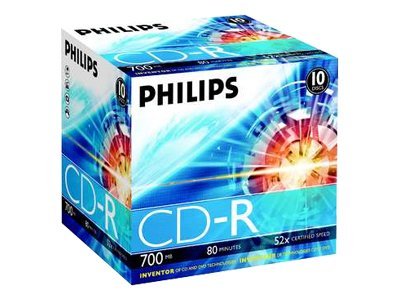 Philips CD-R, 52x, 10er Pack (CR7D5NJ10/00)