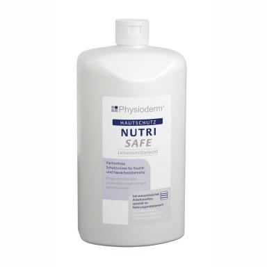 Physioderm® NUTRI SAFE | 500 ml Euroflasche Hautschutzcreme beim Umgang mit wasserlöslichen Arbeitstoffen, speziell im Nahrungsmittelbereich passend für Eurospender Kunststoff und Metall 500 ml und Saraya ADS (70457)