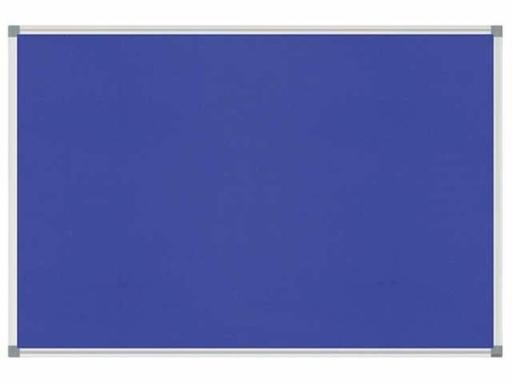 Pinnboard Standard 60/90 blau Textil Alurahmen, Ecken grau