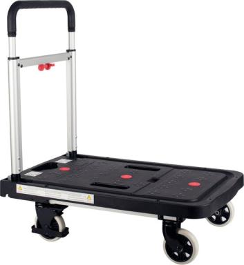 Plattform-Wagen klappbar, max. 150 kg belastbar, 4 Rollen, schwarz/silber