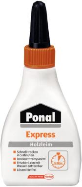 Ponal Express Holzleim, 60g Flasche, gebrauchsfertiger, wasserbasierender