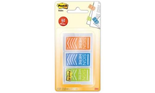 Post-it Haftmarker Index Pfeile SI GN HERE, 25,4 x 43,2 mm (9000688)