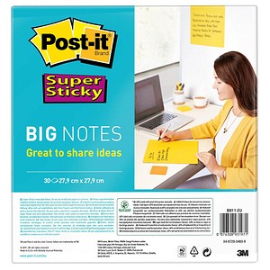 Post-it® Super Sticky Big Notes Jumbo-Haftnotizen extrastark BN11-EU gelb 1 Block