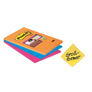 Post-it® Super Sticky Haftnotizen extrastark 46453SSA farbsortiert 3 Blöcke