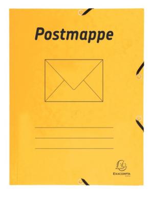 Postmappe A4 Colorspan gelb, Gummizug mit 3 Klappen - Colorspan