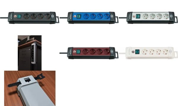 Premium Line - 4-fach STDL 4-fach schwarz/lichtgrau mit 5m Zuleitung