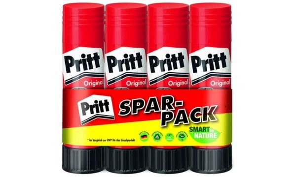 Pritt Klebestift 4 x 22g im Spar-Pa ck, lösemittelfrei (56334701)