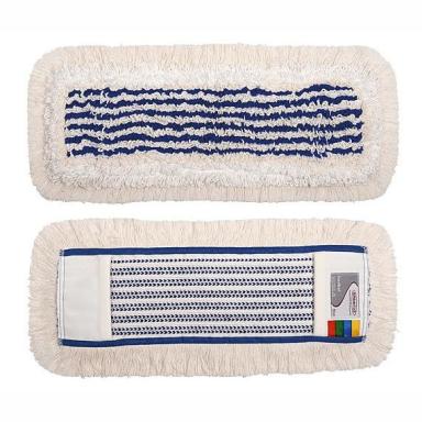 Profimopp "Excellent" 40 cm | weiß/blau 50% Baumwolle, 40% Polyester, 10% Acryl, innen Schlingen, außen Franzen, Aufnahme: Taschen