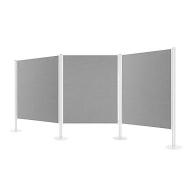 Präsentationswandset Filz grau Stationär, 309,5x180cm