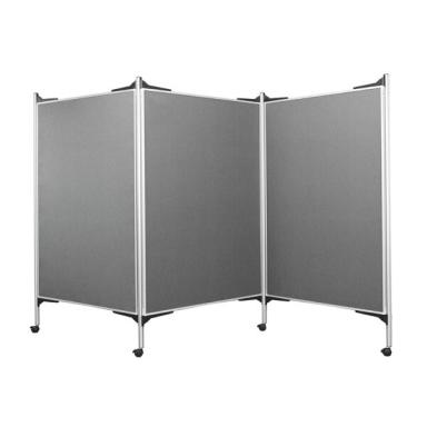 Präsentationswandset Filz grau mobil, 3 teilig, 120x150cm