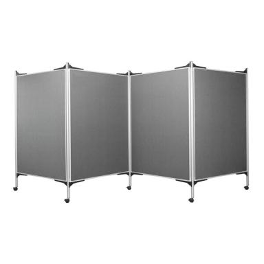 Präsentationswandset Filz grau mobil, 4 teilig, 120x150cm